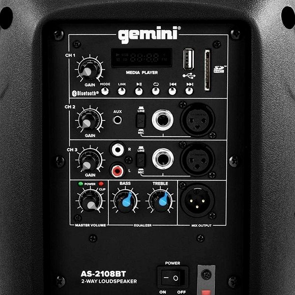 Hangszóró Gemini AS-2108BT Csatlakozási lehetőségek (portok)