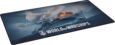 Herná podložka pod myš Genesis CARBON 500 WORLD of WARSHIPS, MAXI 90 × 45 cm Bočný pohľad