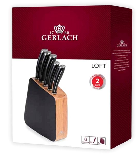 Sada nožov Gerlach Súprava nožov v bloku 5 ks LOFT ...