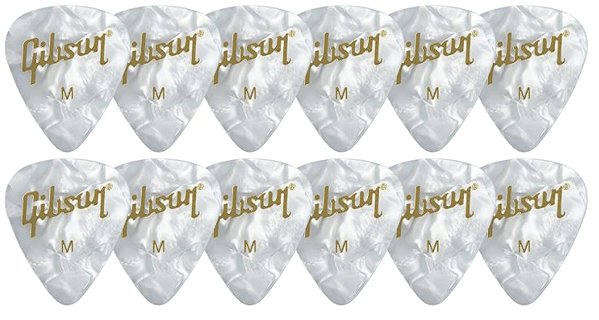 Pengető Gibson APRW12-74M Pearloid White Picks, 12 Pack, Medium ...