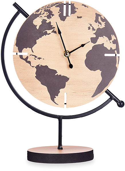 Alarm Clock Giftdecor Table clock globe TIME, 30,5 × 12 cm ...