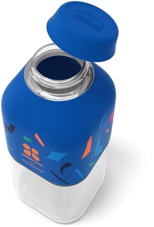 Fľaša na vodu MonBento Positive S Terrazzo, 330 ml, modrá ...