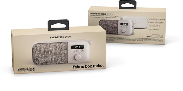 Rádió ENERGY Fabric Box Radio Cream Csomagolás/doboz