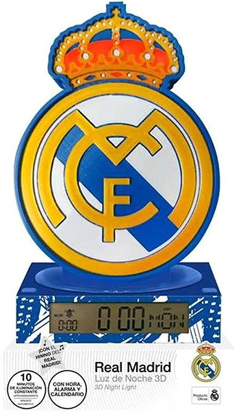 Real Madrid: Club Crest Alarm Clock - Luminous Alarm Clock.
