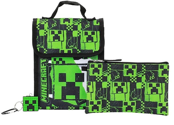 Minecraft Backpack - Creeper - Backpack, snack bag, pencil case, carabiner, pendant .