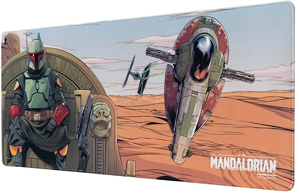 Podložka pod myš Star Wars –  The Mandalorian Boba Fett – Herná podložka na stôl Bočný pohľad