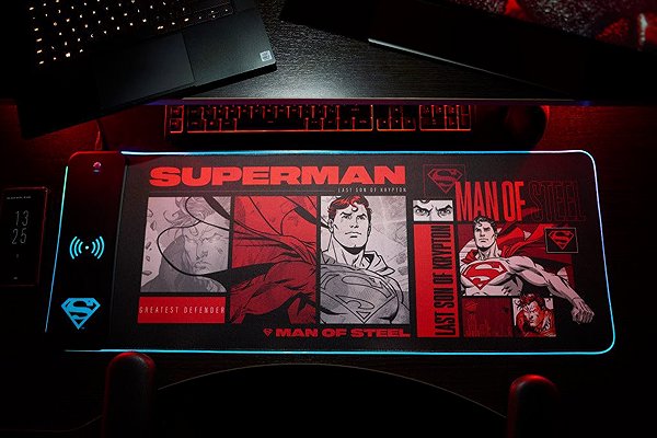 Mauspad Superman - Maus und Tastaturpad mit Ladegerät ...