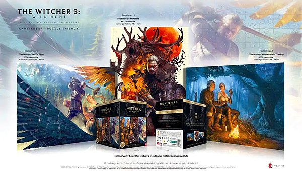 Puzzle The Witcher - 10 Years of Killing Monsters Puzzle Trilogy - Puzzle 3x 1000 Teile ...