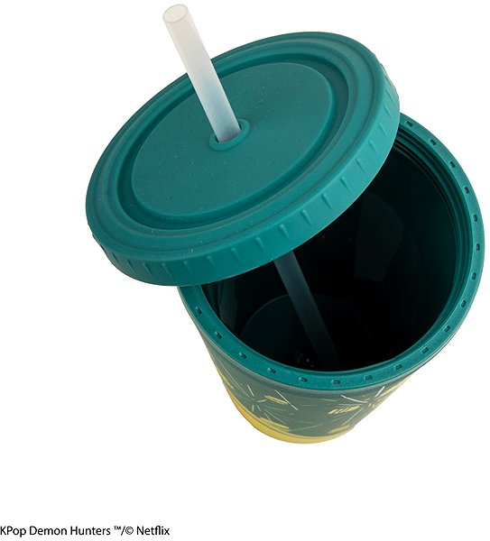 Thermal Mug KPop Demon Hunters - Zoey Hamburger - travel mug with straw ...
