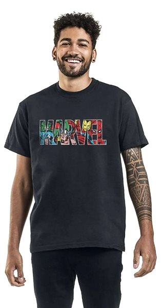 T-Shirt Marvel Comics - Logo Character Infill - T-Shirt XL ...
