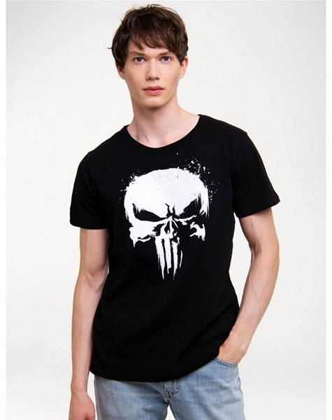 Tričko Marvel|Punisher – TV Skull Logo – tričko L ...