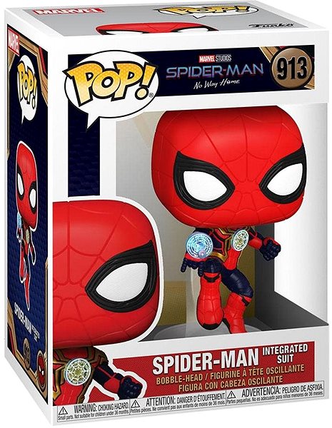 Figura Funko POP! Spider-Man No Way Home - Spiderman in Integrated Suit (Bobble-head) Csomagolás/doboz