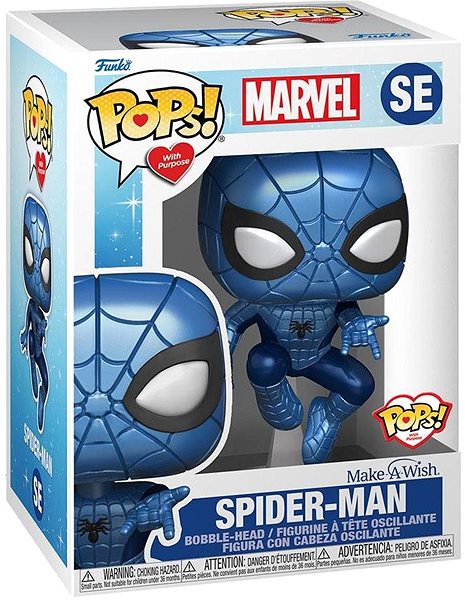 Figur Funko POP! Marvel - Spiderman (Metallic) Verpackung/Box