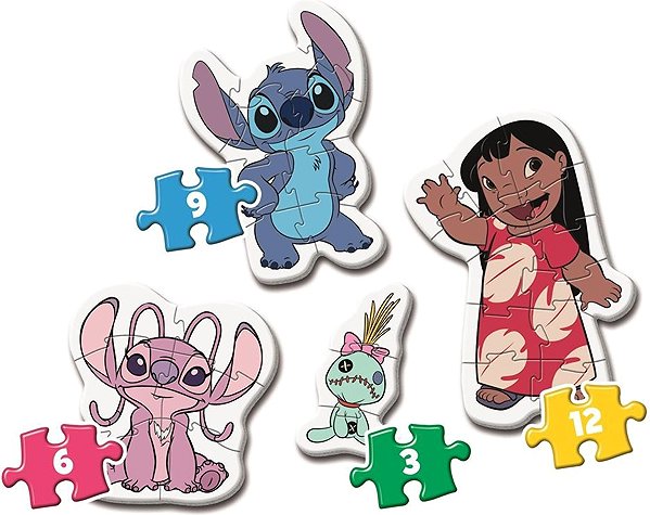 Puzzle Clementoni Az első: Stitch - puzzle 4in1 (3,6,9,12 darabos) ...