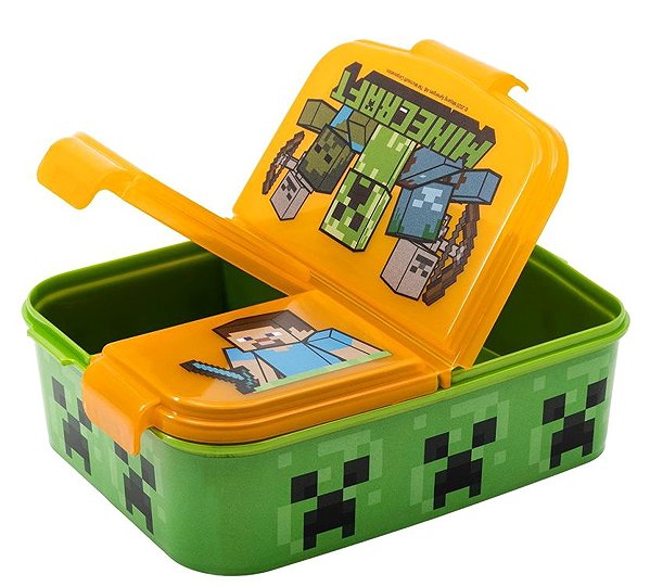 Lunch Box Minecraft Green and Orange Lunch Box with Compartments ...