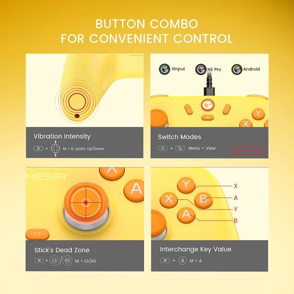 Gamepad GameSir Nova Lite Multiplatform Gaming Controller Gold Yellow ...
