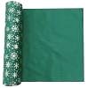 Runner Goba Velvet runner with flakes, green 28 cm × 3 m .