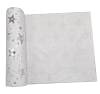 Runner Goba Velvet runner with stars, white 28 cm × 3 m .