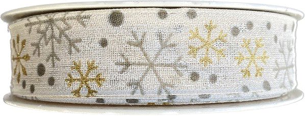 Ribbon GOLDINA Christmas ribbon WHITE BLIZZARD white 9458 .