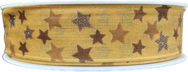 Ribbon GOLDINA Christmas ribbon CELESTIAL SAFRAN saffron 9464 .