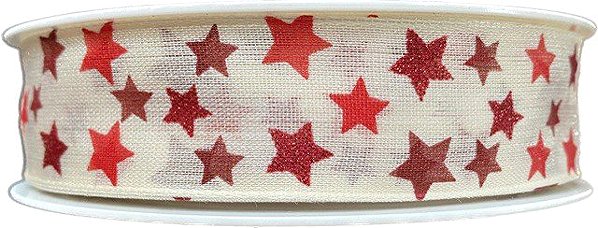 Ribbon GOLDINA Christmas ribbon CELESTIAL CREME cream 9465 .