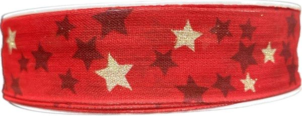 Ribbon GOLDINA Christmas ribbon CELESTIAL RED red 9466 .