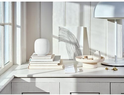 WiFi System Google Nest Wifi Pro AXE5400 Wireless Tri-Band Gigabit Mesh Router (Snow) Lifestyle