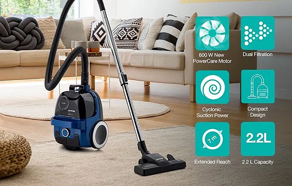 Bagless Vacuum Cleaner GORENJE VCE01G2ACBL Air Control G200 ...