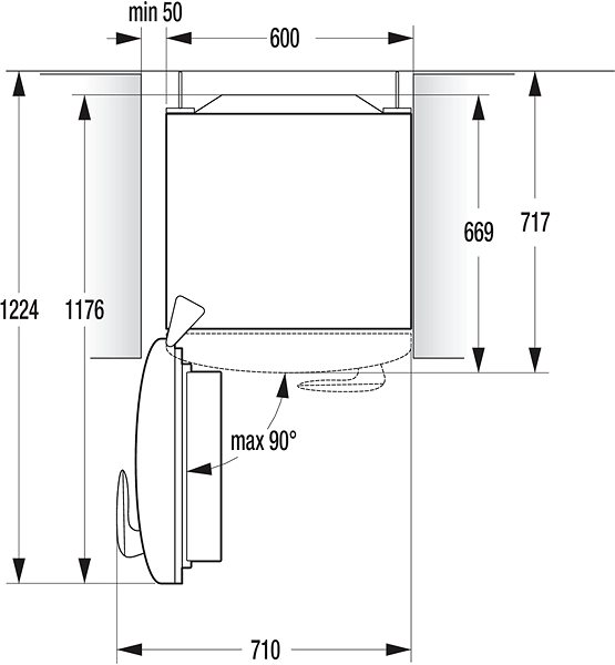 Refrigerator GORENJE ORK192BK-L Retro Collection Technical draft