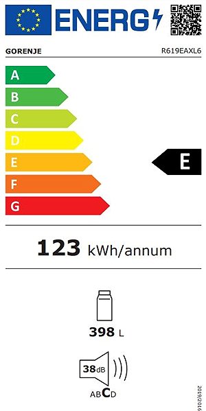 Refrigerator GORENJE R619EAXL6 Energy label