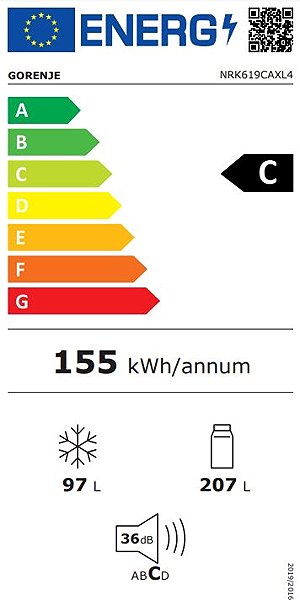 Refrigerator GORENJE NRK619CAXL4 Energy label