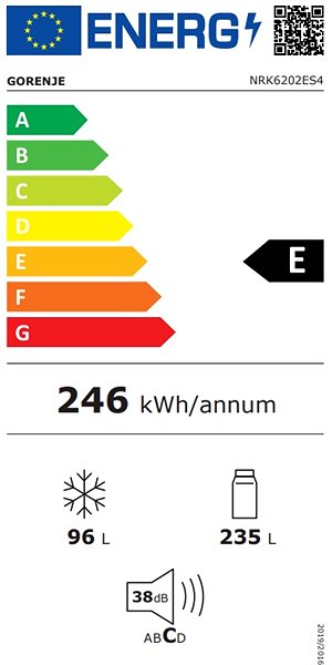 Refrigerator GORENJE NRK6202ES4 Energy label