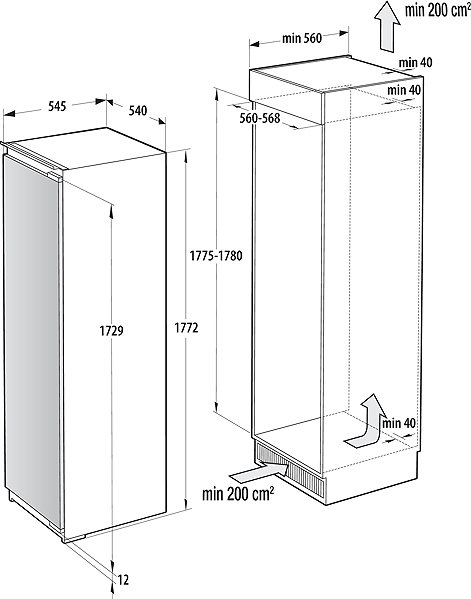 Built-in fridge GORENJE RI517E62WF .