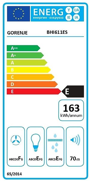 GORENJE BHI611ES cooker hood energy label