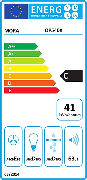 MORA OP 540 X cooker hood energy label