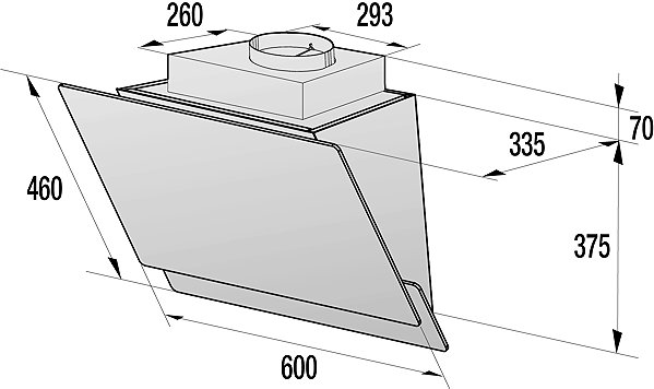 GORENJE WHI649EXGW cooker hood technical drawing