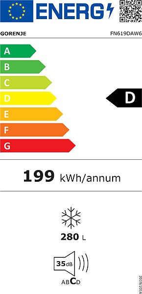 GORENJE FN619DAW6 drawer freezer Energy label