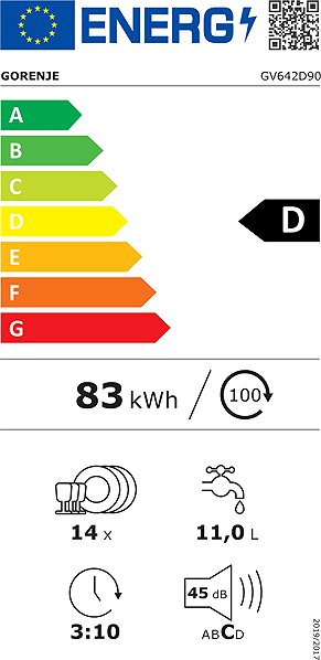 GORENJE GV642D90 Energy label
