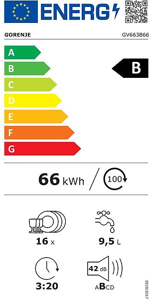 GORENJE GV663B66 Energy Label