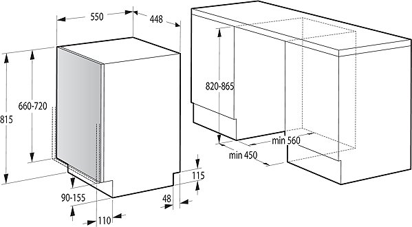 Built-in Dishwasher GORENJE GV561C10 Technical draft