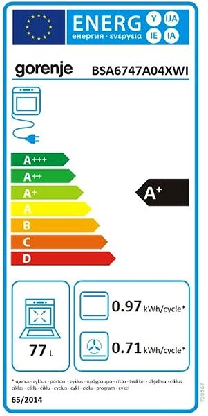 Built-in Oven GORENJE BSA6747A04XWI Energy label