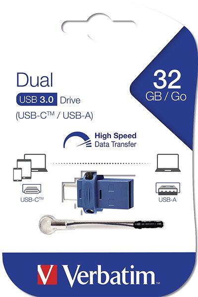 Flash Drive VERBATIM Store 'n' Go Dual Drive 32GB Packaging/box