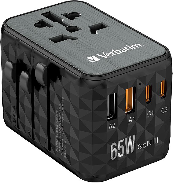 Cestovní adaptér VERBATIM GaN III Universal Travel Adapter 65W UTA-05 ...