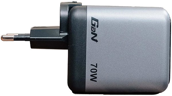 Töltő adapter Verbatim GaN-70 Mini 70W töltő, kijelző, beépített kábel ...
