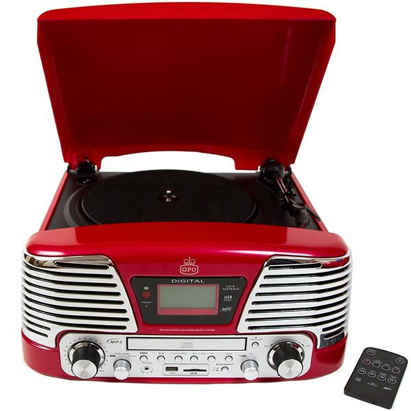 Turntable GPO Memphis Red Screen
