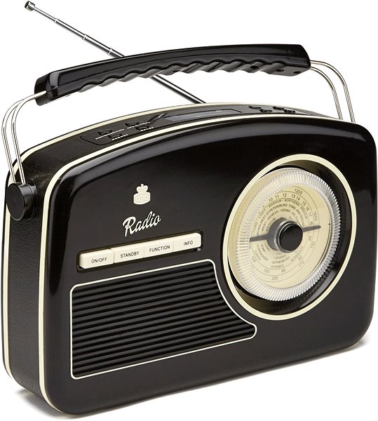 Radio GPO Rydell Nostalgic DAB Black Seitlicher Anblick