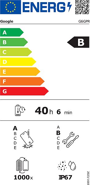 Mobile Phone Google Pixel 8a Energy label