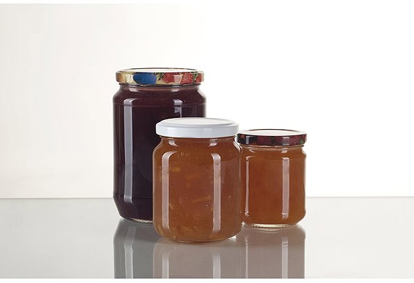 Preserving jars Gastro Set of 6 preserving jars 370 ml, white lid .