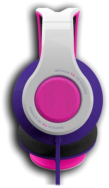 Gaming Headphones Gioteck TX30 White-pink Lateral view