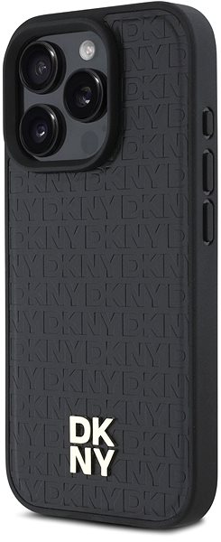 Kryt na mobil DKNY PU Leather Repeat Pattern Stack Logo MagSafe Zadný Kryt na iPhone 16 Pro Black ...